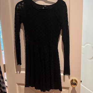 Aqua Black Textured Knit Dress Size Small